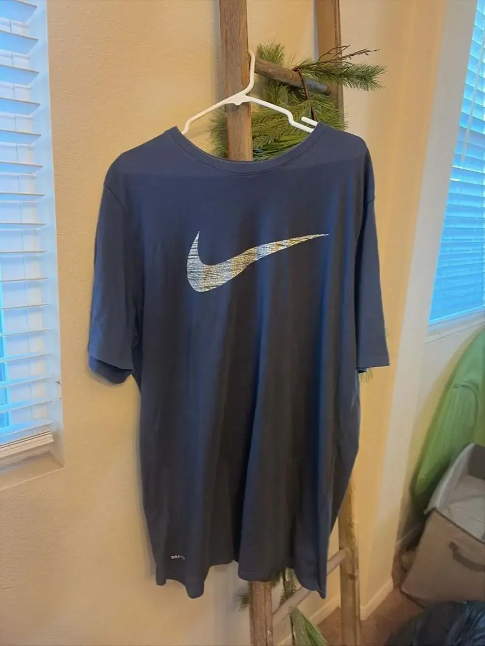 Nike The Nike Tee Men's Athletic Cut Dri-FIT Blue Logo T-Shirt Size 3XLT